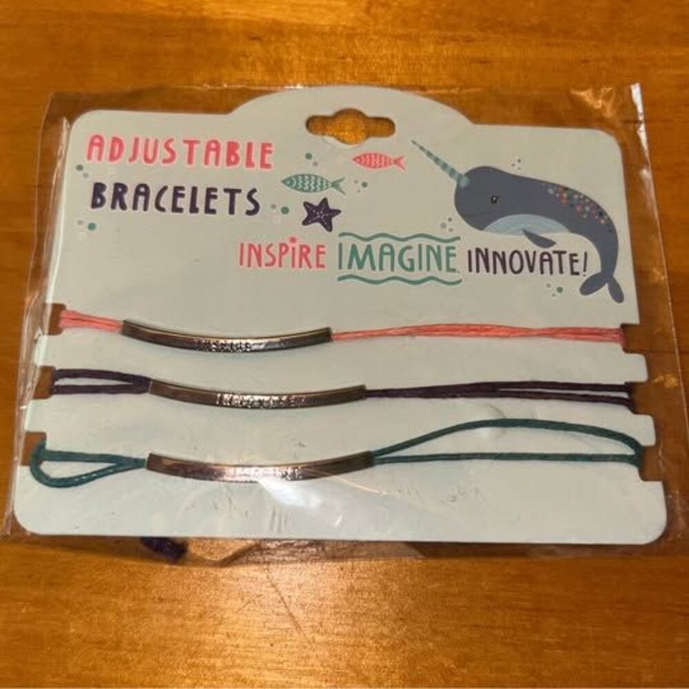 “ Inspire, Imagine, Innovate” Adjustable Bracelets - Set of 3 New in Package